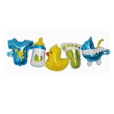 Baby Boy Duck Garland Air Filled Foil Balloon