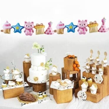 Baby Girl Bear Chain Garland Air Filled Foil Balloon