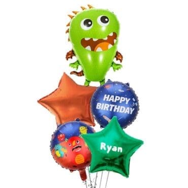 Happy Green Space Monster Balloon Bouquet