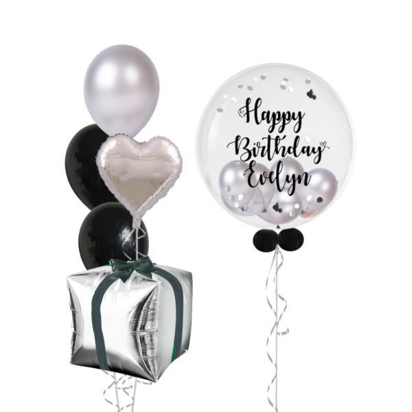Silver Black LUXE balloon package