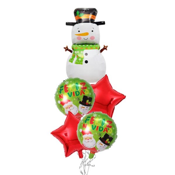 Feliz-Navidad-Snowman-Green-Christmas-Balloon-Bouquet