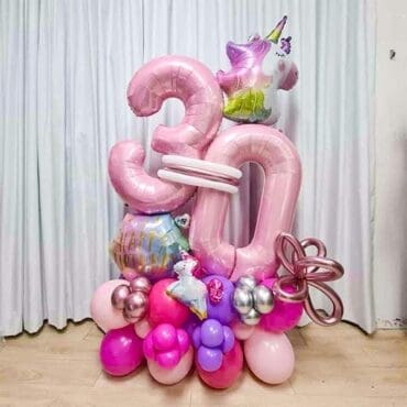 Unicorn-Doube-Digit-Balloon-Column-Centerpiece