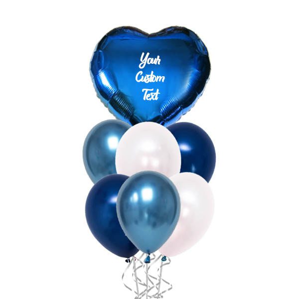 24 inch blue heart balloon bouquet