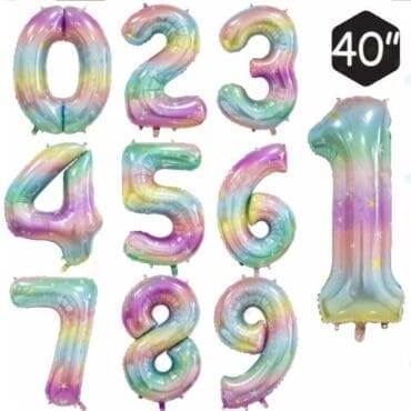 40 INCH JUMBO SPRINKLE NUMBER FOIL BALLOON letters
