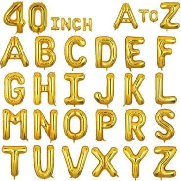 40 inch Jumbo Alphabet Letter Foil Balloon Gold (A-Z)