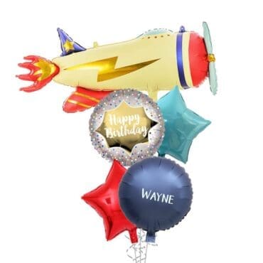 Retro Plane Birthday Balloon Bouquet