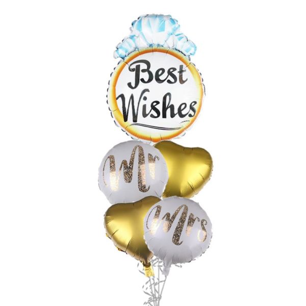 Best Wishes Gold Ring Balloon Bouquet