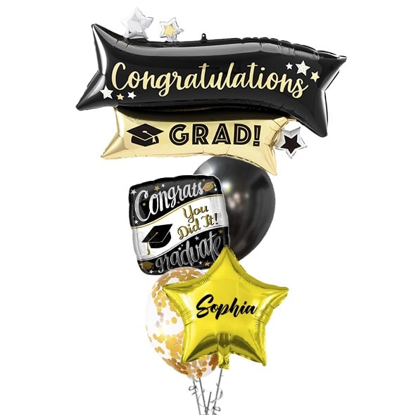 Congratulations Grad Banner Balloon Bouquet