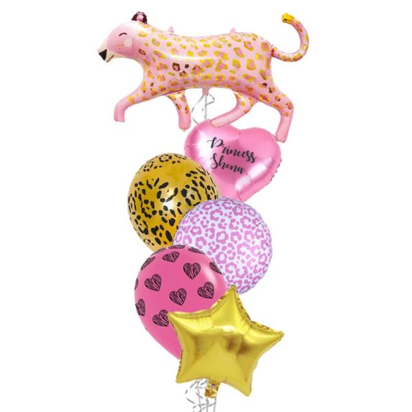 Pink Leopard Layered Balloon Bouquet