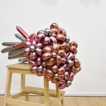 Chrome Twist Balloon Flower Stalk Bouquet