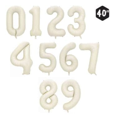 40 inch digit cream balloon