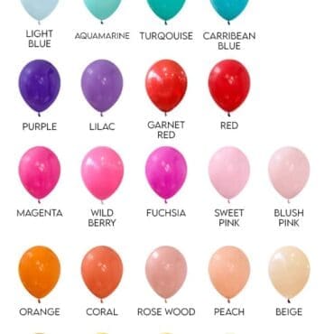 Solid Latex Balloon Chart 2022