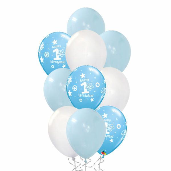 Blue-Baby's-First-Birthday-Balloon-Bouquet