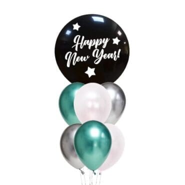 24" Happy New Year Emerald Balloon Bouquet