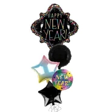 Kaleidoscopic New Year Balloon Bouquet