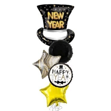 New Year Top Hat Balloon Bouquet
