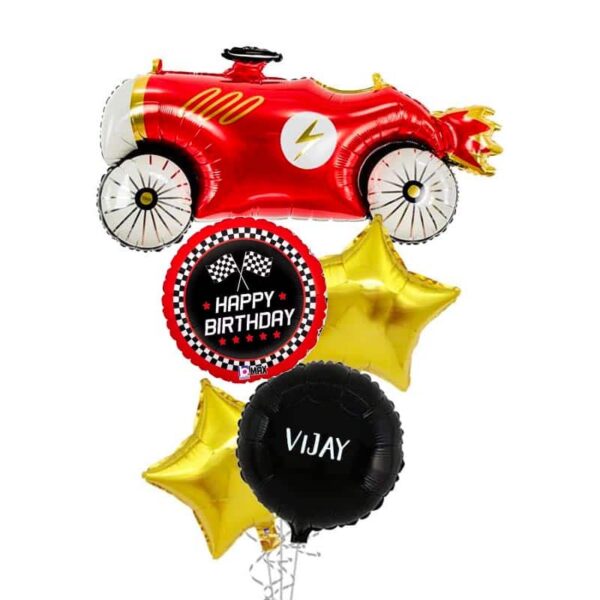 Vintage car birthday balloon bouquet