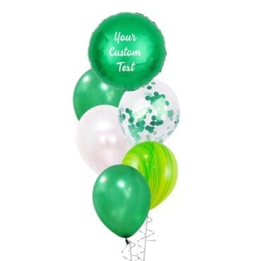 Green Sphere Layer Balloon Bouquet - Custom Text