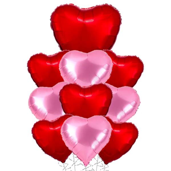 Big Hearts Red and Pink Balloon Bouquet
