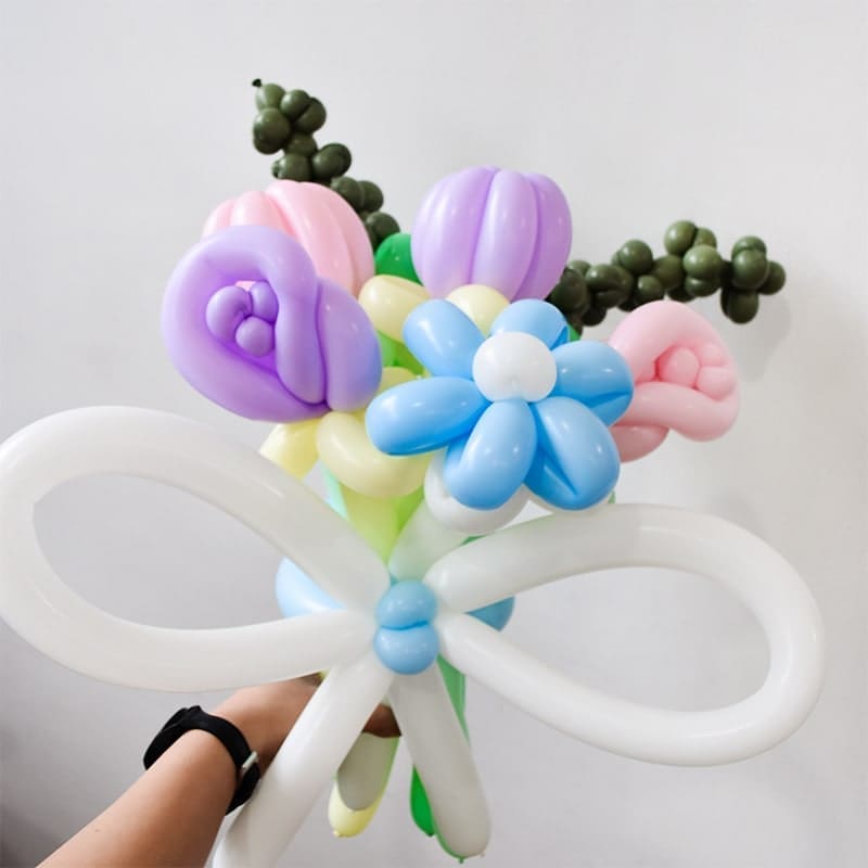 Candy Pastel Twist Balloon Flower Stalk Bouquet - Image 2