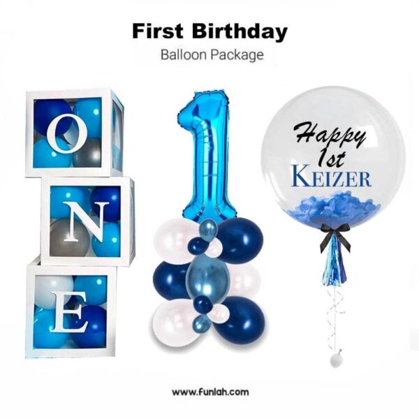 First Birthday Boy Balloon Package