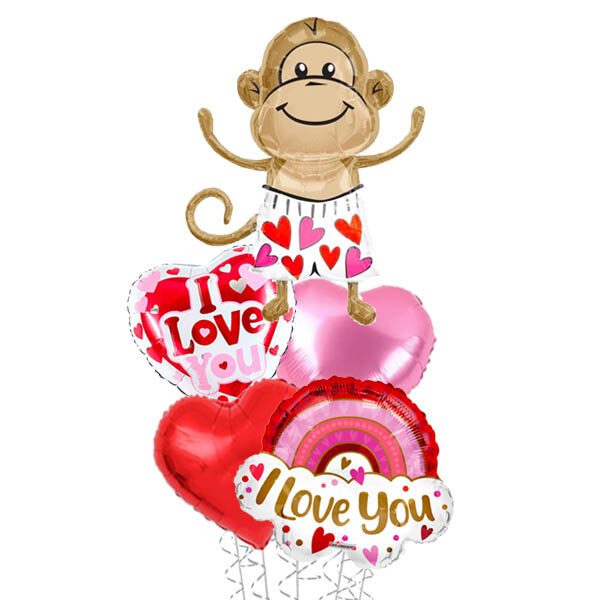 Monkey Love and Hugs Balloon Bouquet