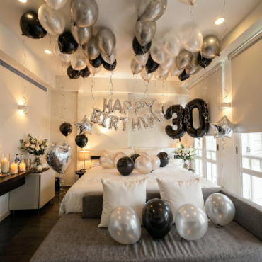 Funlah Happy Birthday Monochrome Balloon Package