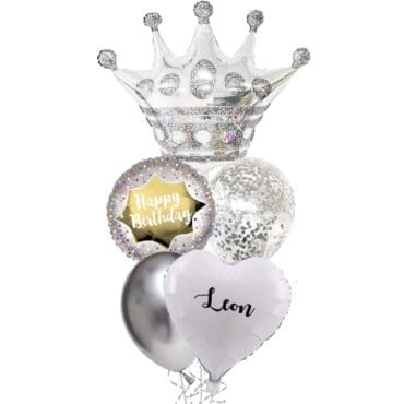 Silver Crown Balloon Bouquet