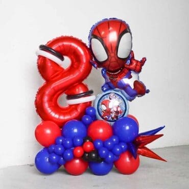 Spiderman Licensed Cartoon Deluxe Balloon Centerpiece