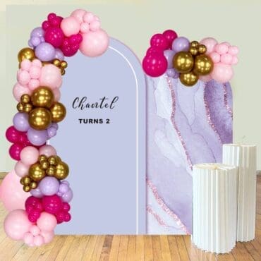 Customize Double Board with Balloon Garland Purple