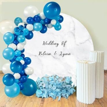 Customize Round Board with Balloon Garland