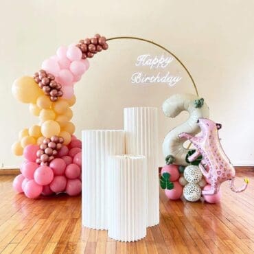 Ring Frame Balloon Garland Pastel Leopard