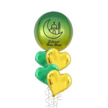 Selamat Hari Raya ORBZ & Hearts Balloon Bouquet