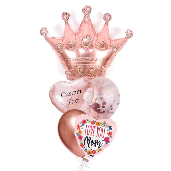 Mothers day Rose Gold Crown Balloon Bouquet