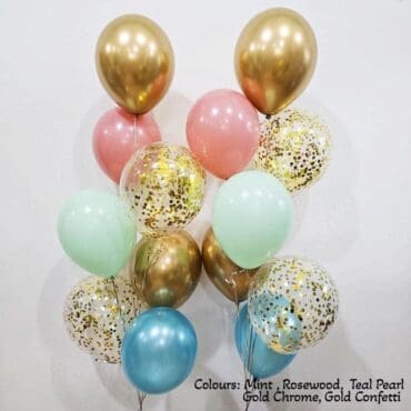 Side Bouquet Rose Wood Turquoise Blue