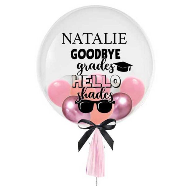 24 inch GRADUATION Balloon goodbye grades hello shades
