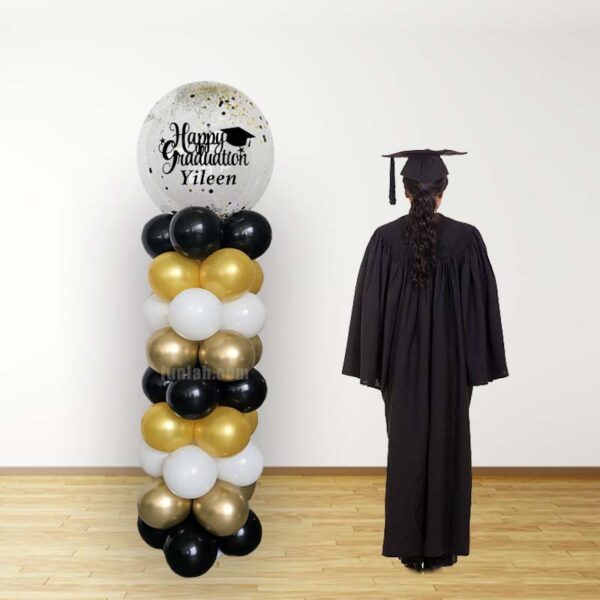 24 inch Mix Confetti graduation balloon column