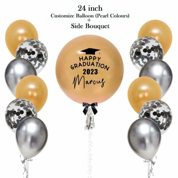 24 inch graduation Customize balloon with side bouquet