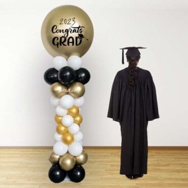 30 inch Chrome Balloon graduation tower