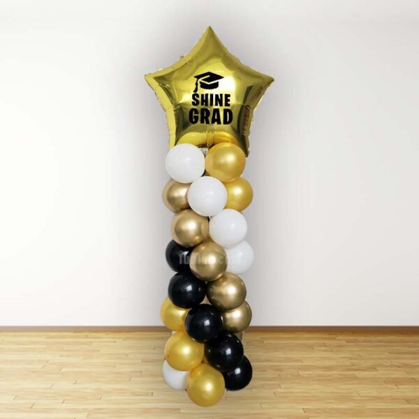 Gold Star Graduation Balloon Column