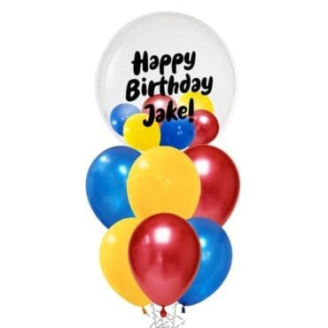 24" Colour Pop Personalized Balloon in Balloon Giant Bouquet