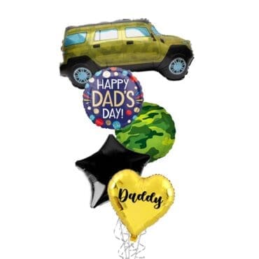 Green SUV Hummer Dad Balloon Bouquet