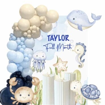 Party Board with 2 characters Pastel Blues Sea