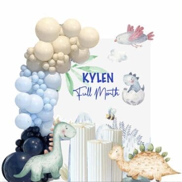 Party Board with 2 characters Pastel Dino