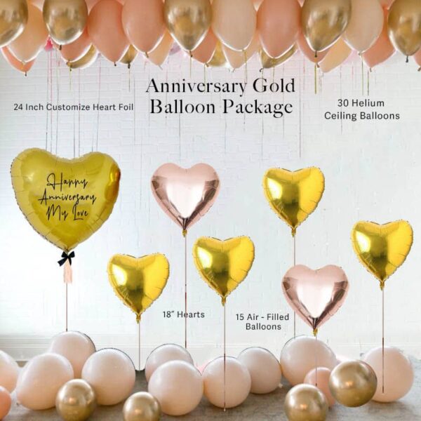 FUNLAH Balloon PACKAGE - Anniversary Gold