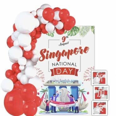 National Day Board with balloon