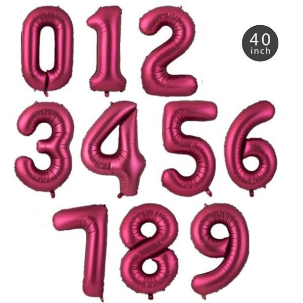 40 INCH JUMBO MAROON NUMBER FOIL BALLOON letters