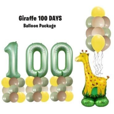 Timeless 100 Days Baby Giraffe Balloon Package