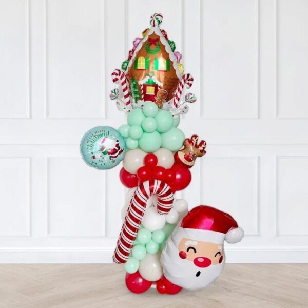 Gingerbread House Christmas Balloon Column