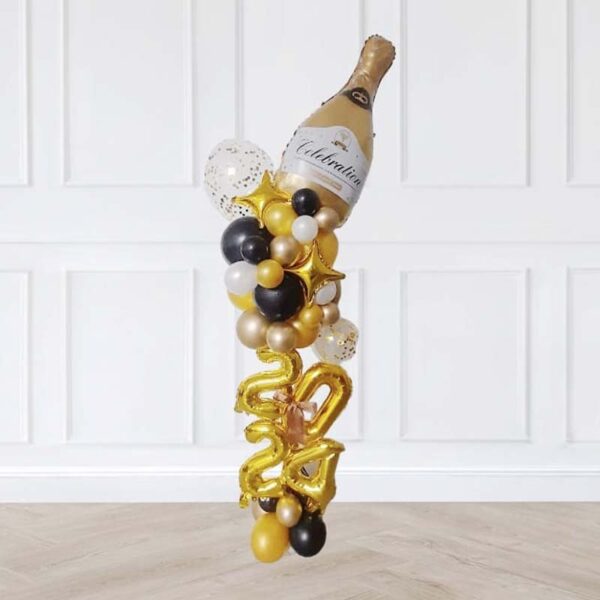 New Year Gold Bottle Balloon Column